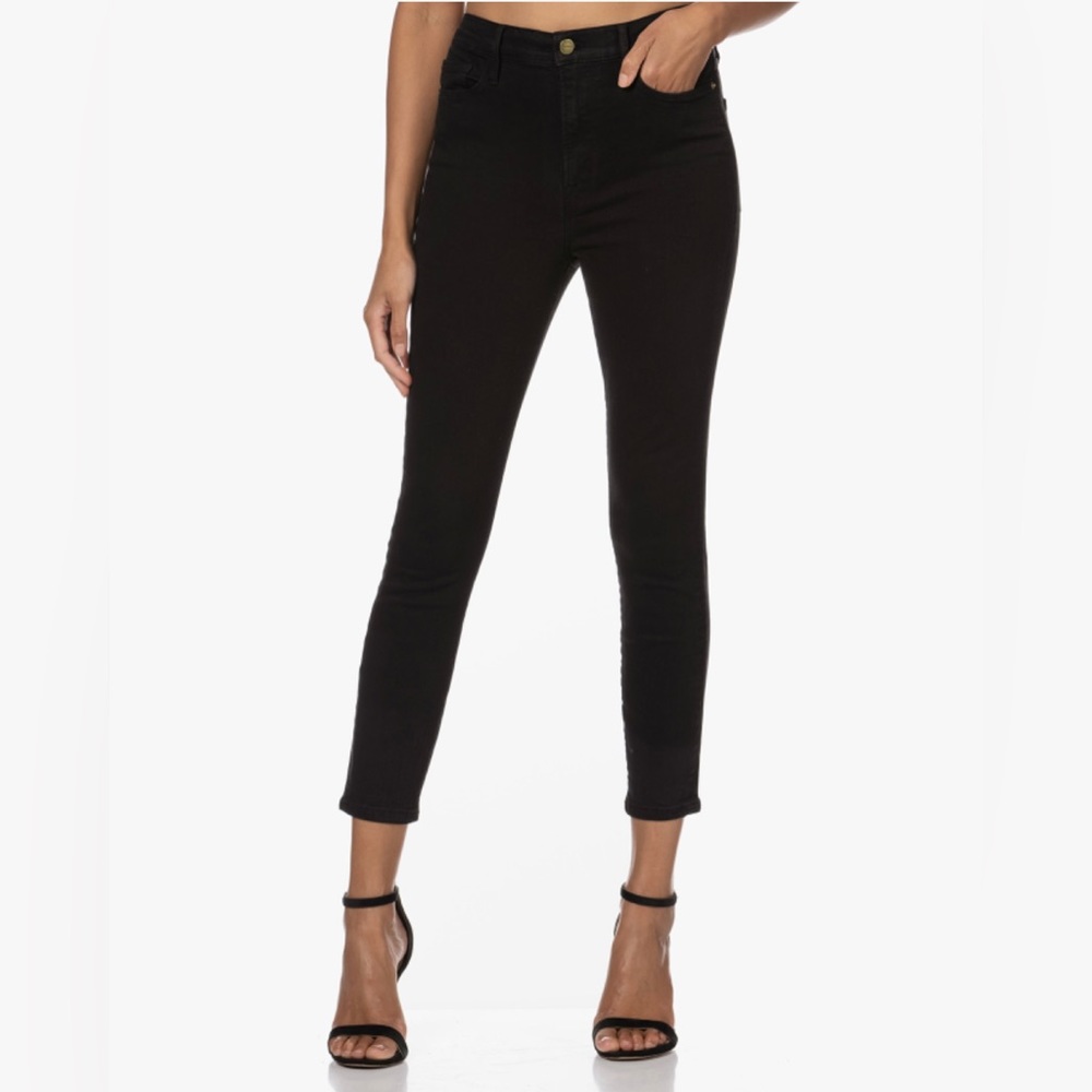 Frame Ali High-rise Cigarette Stretch Jeans Black Size 25